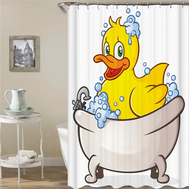 Cute Little Yellow Duck Printed 3d Bath Curtains Waterproof Polyester Fabric Washable Bathroom Shower Curtain Screen with Hooks 
Cute Little Yellow Duck Printed 3d Bath Curtains Waterproof Polyester Fabric Washable Bathroom Shower Curtain Screen with Hooks