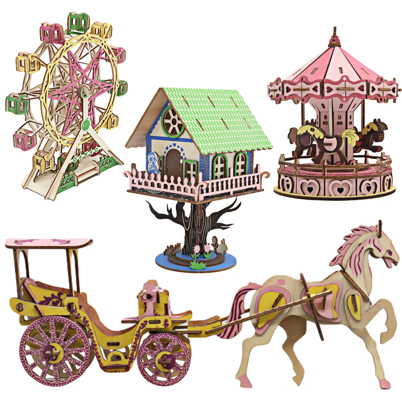 3D Wooden Jiasaw Puzzles Carousel Educational Toy Assembly Model Kits Toys For Kids Girls Birthday Gift
3D Wooden Jiasaw Puzzles Carousel Educational Toy Assembly Model Kits Toys For Kids Girls Birthday Gift