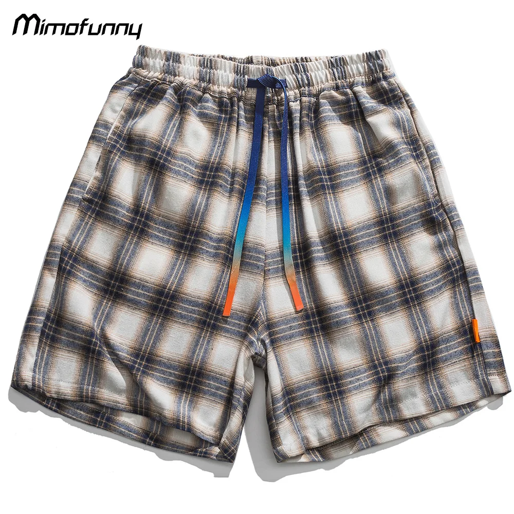 Shorts Men Plaid Print Gradient Drawstring Knee-length Short Pants Summer Loose Casual Harajuku Fashion All-match Sweatpants Men
Shorts Men Plaid Print Gradient Drawstring Knee-length Short Pants Summer Loose Casual Harajuku Fashion All-match Sweatpants Men