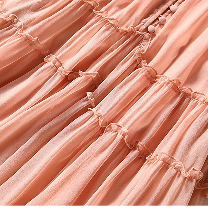 100% Silk Dress Women Solid O Neck Ruffled Buckle Half Sleeves Slim Casual Style Elegant Silk Long Dress New Fashion
100% Silk Dress Women Solid O Neck Ruffled Buckle Half Sleeves Slim Casual Style Elegant Silk Long Dress New Fashion