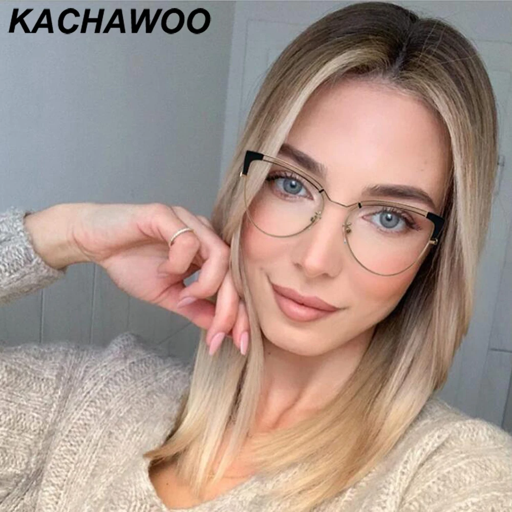 Очки Kachawoo женские оптические, Металлические модные очки «кошачий глаз» с защитой от сисветильник, в стиле ретро, черные синие красные
Очки Kachawoo женские оптические, Металлические модные очки «кошачий глаз» с защитой от сисветильник, в стиле ретро, черные синие красные
