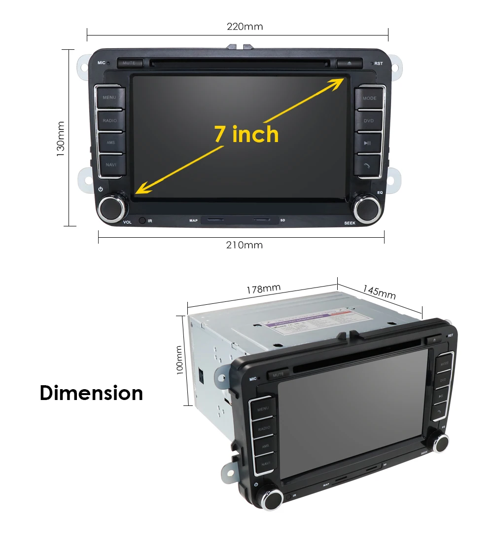 Hizpo 7 "2 din автомобильный DVD gps Радио стерео плеер для Volkswagen VW golf 6 passat b6 B7 Touran polo Tiguan