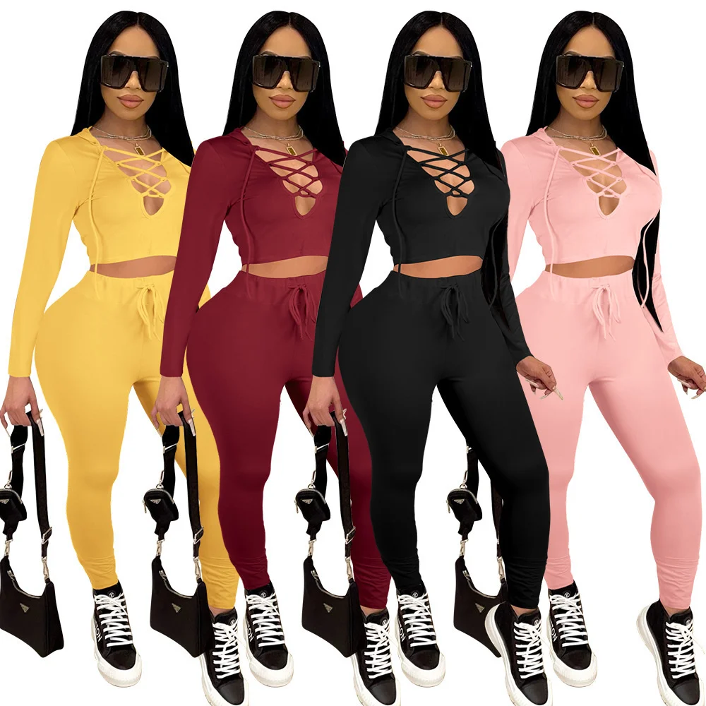 Cutubly 2 Piece Sets Outfits Sexy Pencil Pants Hooded Shirt Women Suits Hollow Out V Neck Fashion Autumn Tracksuit Clothing
Cutubly 2 Piece Sets Outfits Sexy Pencil Pants Hooded Shirt Women Suits Hollow Out V Neck Fashion Autumn Tracksuit Clothing