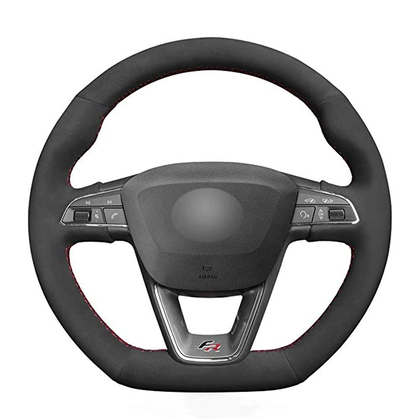 Hand-stitched Black Suede Car Steering Wheel Cover for Seat Leon 5F Ibiza 6F (FR|CUPRA) Alhambra Arona Ateca (FR Line) Toledo
Hand-stitched Black Suede Car Steering Wheel Cover for Seat Leon 5F Ibiza 6F (FR|CUPRA) Alhambra Arona Ateca (FR Line) Toledo