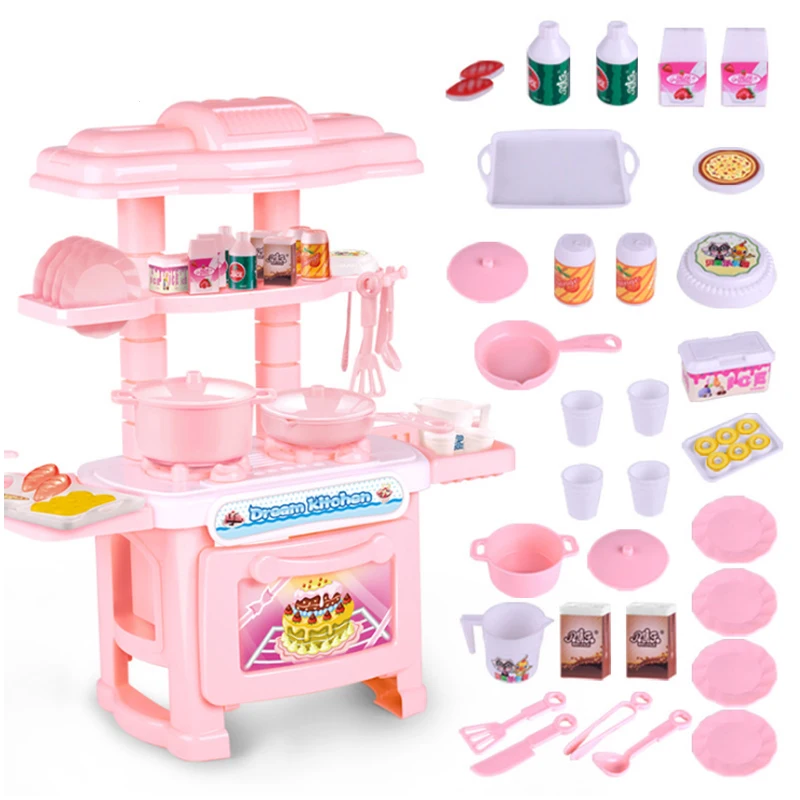 

New Pink or Blue Colour 1 Pcs/Set Baby Miniature Kitchen Plastic Pretend Play Kitchen Food Cooking Toy Set For Girl Game Gift D2