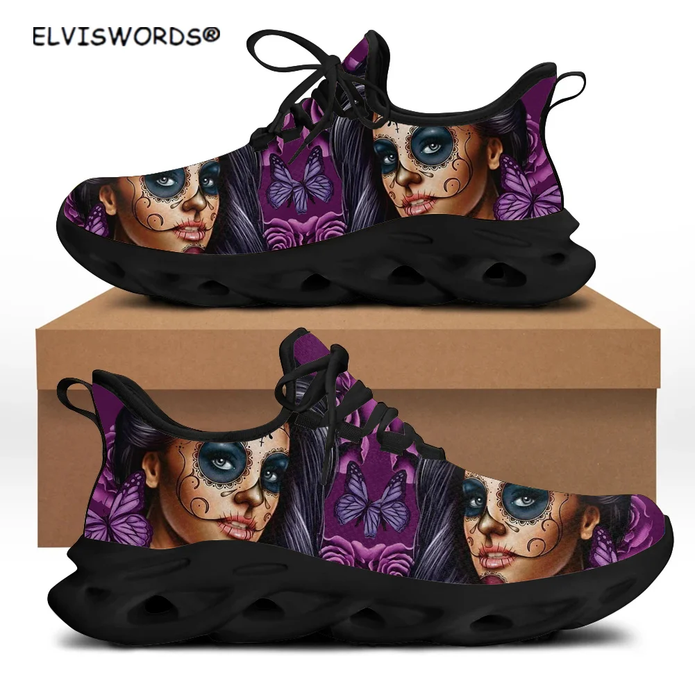 ELVISWORDS Floral Day of the Dead Pattern Ladies Comfortable Mesh Knit Sneakers Leisure Women's Walking Shoes zapatos mujer
ELVISWORDS Floral Day of the Dead Pattern Ladies Comfortable Mesh Knit Sneakers Leisure Women's Walking Shoes zapatos mujer