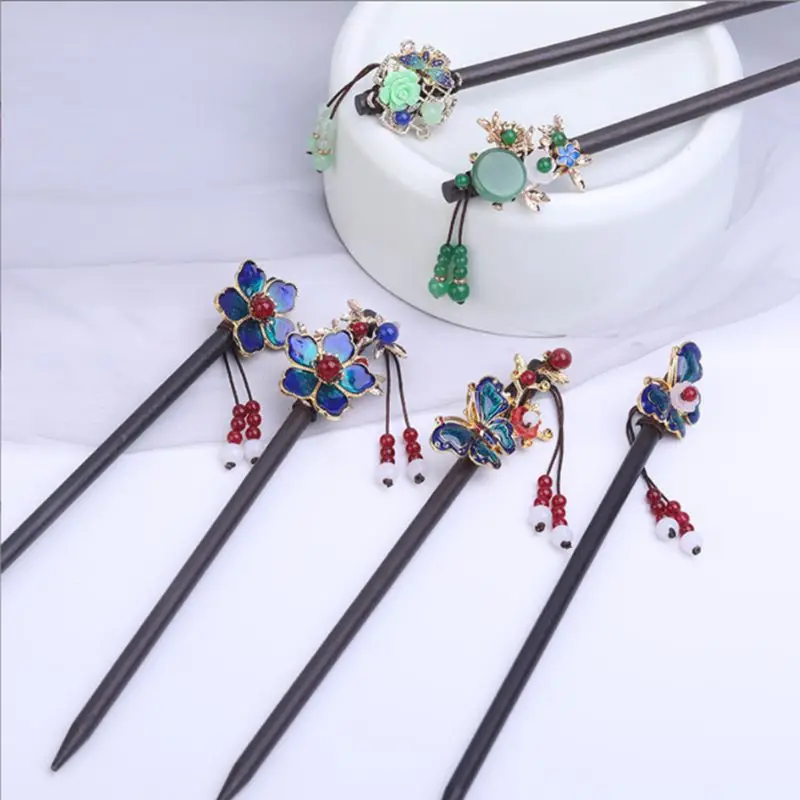 Chinese Style Wooden Hair Chopstick with Stones Hairpin Cloisonne Butterfly Headwear Jewelry
Chinese Style Wooden Hair Chopstick with Stones Hairpin Cloisonne Butterfly Headwear Jewelry