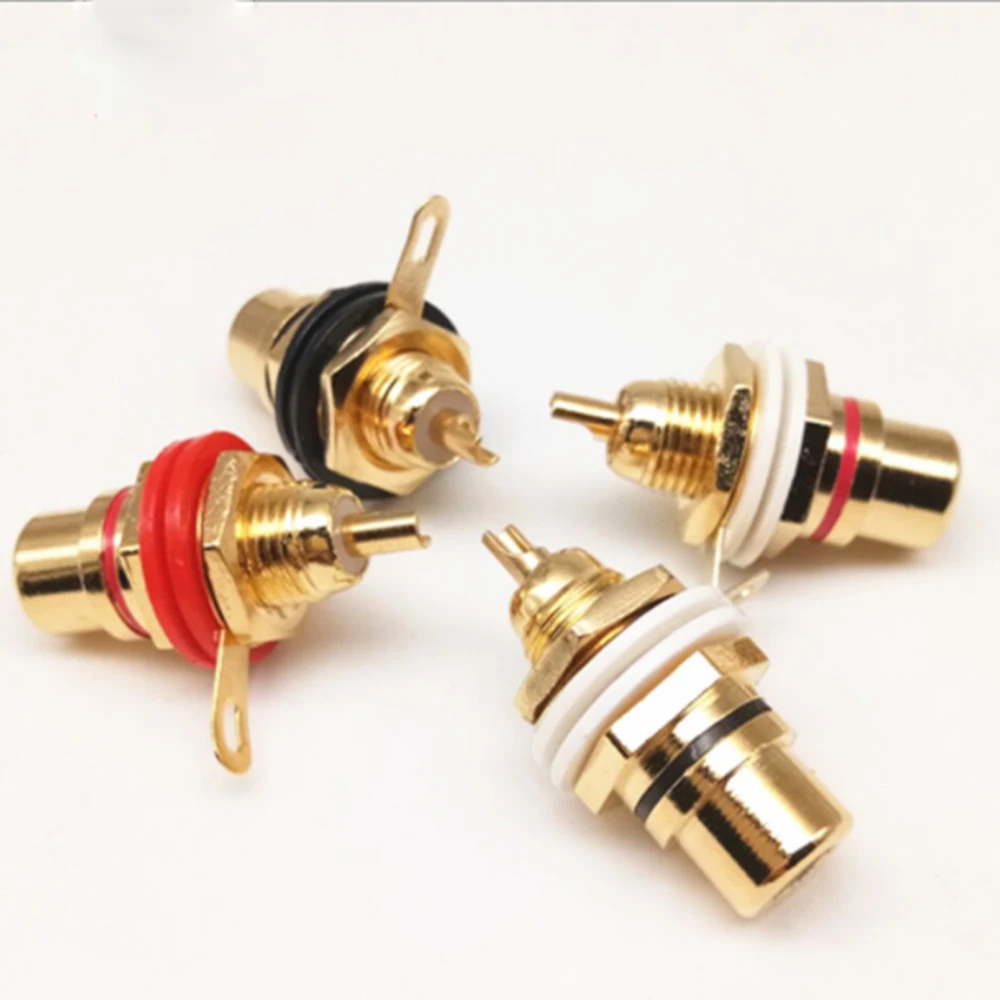 Panel Mount Gold Plated RCA Female Plug Jack Audio Socket Amplifier Chassis Phono Connector With Nut Solder Cup
Panel Mount Gold Plated RCA Female Plug Jack Audio Socket Amplifier Chassis Phono Connector With Nut Solder Cup