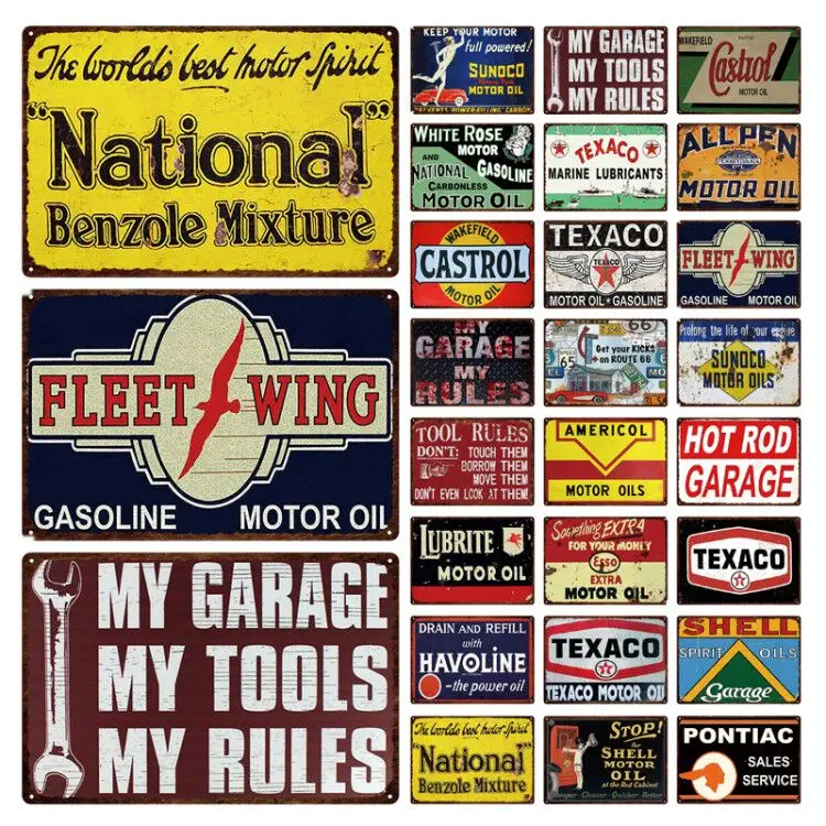 Tin Garage Brand Gasoline Motor Oil Billboard Decoration Iron Plate Metal Decoration Brand Various Brand Motor Oil Billboard
Tin Garage Brand Gasoline Motor Oil Billboard Decoration Iron Plate Metal Decoration Brand Various Brand Motor Oil Billboard