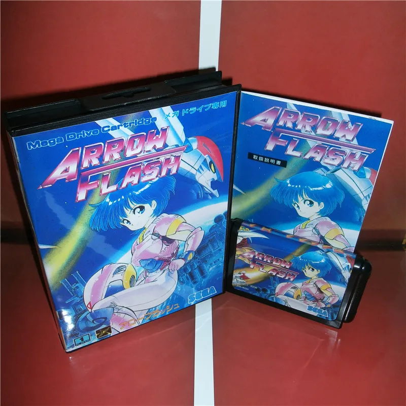 Карта стрелка MD games Flash Japan чехол с коробкой и руководством для видеоигр MegaDrive Genesis