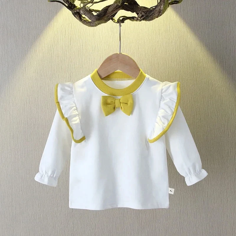 baby kids Girls long sleeve T-shirts spring new Korean fungus edge flying sleeve children's topsgirl's bottom shirts P5255
baby kids Girls long sleeve T-shirts spring new Korean fungus edge flying sleeve children's topsgirl's bottom shirts P5255
