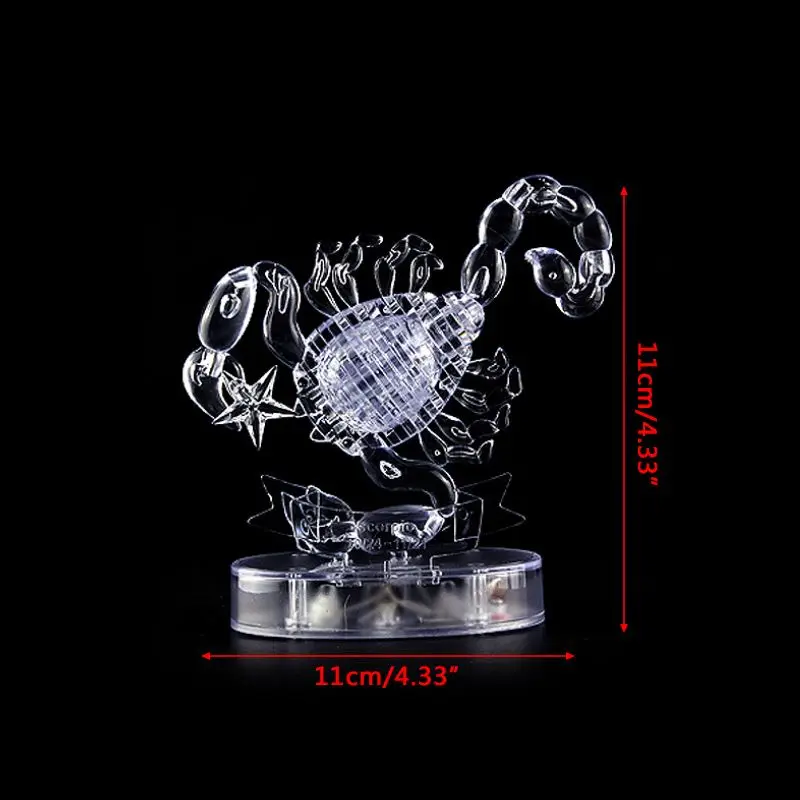 3D Crystal Puzzle Scorpio Constellation Model With LED Flashing Light Jigsaw Assembly DIY Blocks Children Birthday Gift
3D Crystal Puzzle Scorpio Constellation Model With LED Flashing Light Jigsaw Assembly DIY Blocks Children Birthday Gift