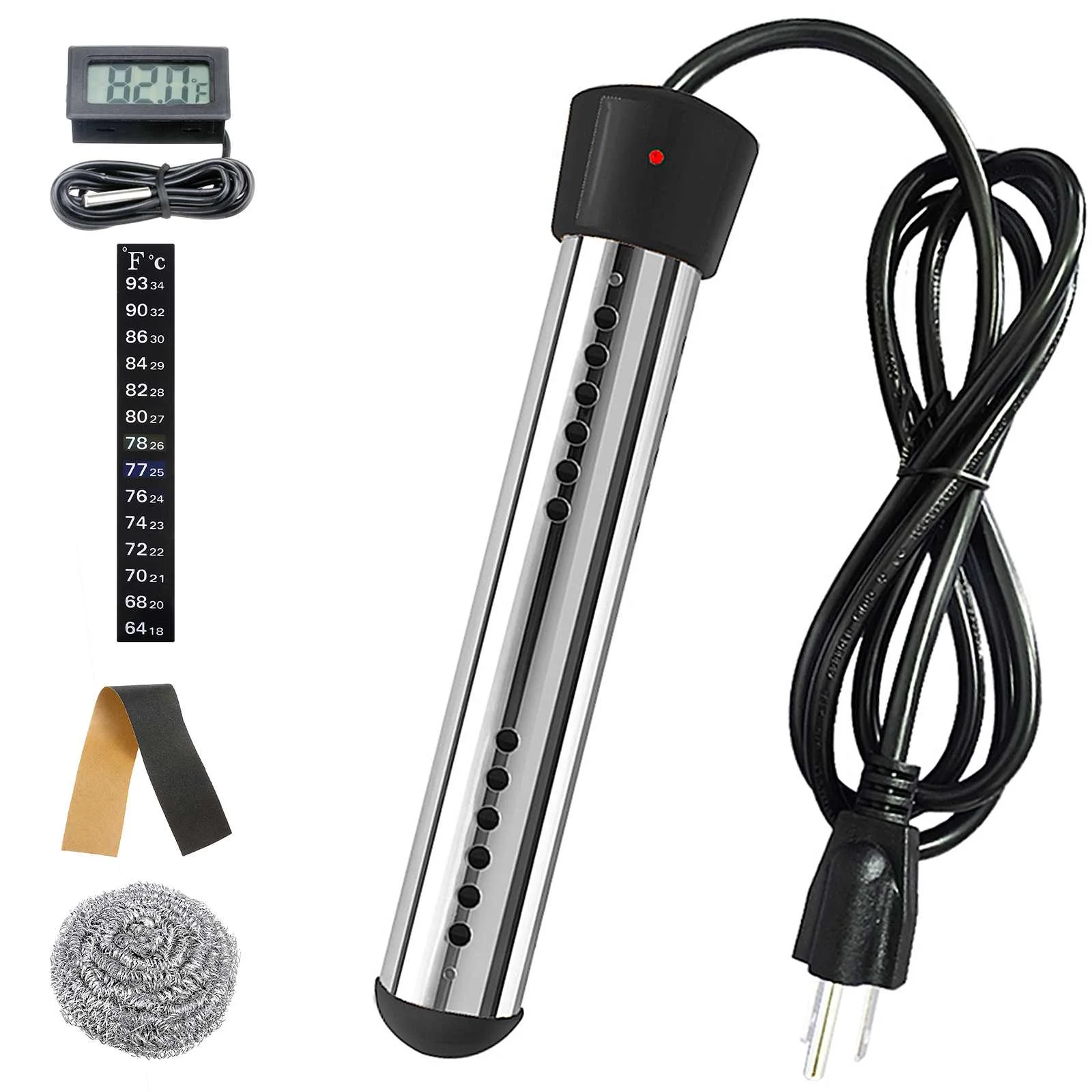 1PC 1500W Immersion Water Heater 110V Electric Bucket Heater Portable with Digital Thermometer for Inflatable Pool Bathtub Basin
1PC 1500W Immersion Water Heater 110V Electric Bucket Heater Portable with Digital Thermometer for Inflatable Pool Bathtub Basin