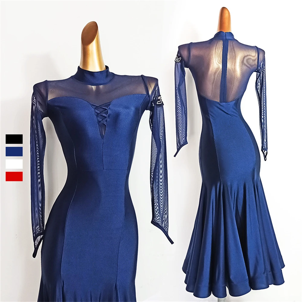 Modern Dance Dresses Competition Ballroom Dancing Dress Women Temperament Mesh Long Sleeved Waltz Spanish Flamenco Clothing
Modern Dance Dresses Competition Ballroom Dancing Dress Women Temperament Mesh Long Sleeved Waltz Spanish Flamenco Clothing