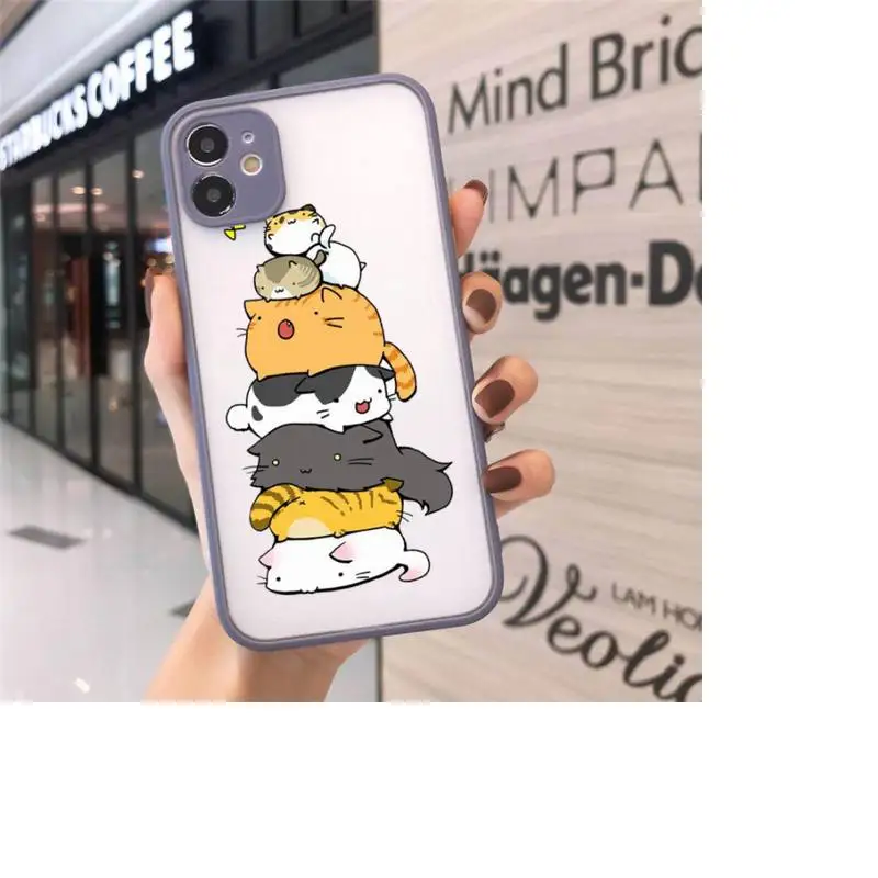 Cute cartoon cat Phone Case For iPhone 12 11 Mini Pro XR XS Max 7 8 Plus X Matte transparent Gray Back Cover 
Cute cartoon cat Phone Case For iPhone 12 11 Mini Pro XR XS Max 7 8 Plus X Matte transparent Gray Back Cover