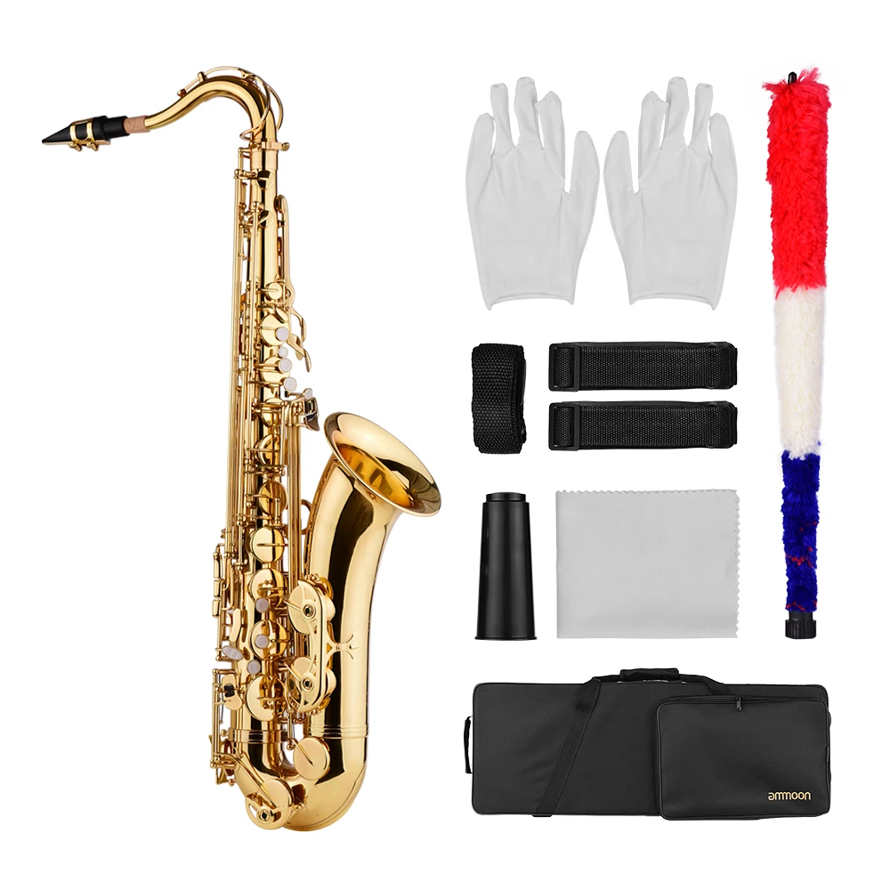 Bb Tenor Saxophone Brass Body Gold Lacquered Surface Saxophone with Carry Case Gloves Cleaning Cloth Brush Sax Neck Straps
Bb Tenor Saxophone Brass Body Gold Lacquered Surface Saxophone with Carry Case Gloves Cleaning Cloth Brush Sax Neck Straps