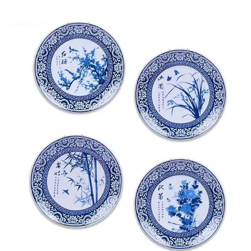 

Chinese Style plum blossoms, orchid, bamboo and chrysanthemum Hanging Plate Jingdezhen Home Decoration Porcelain Plate