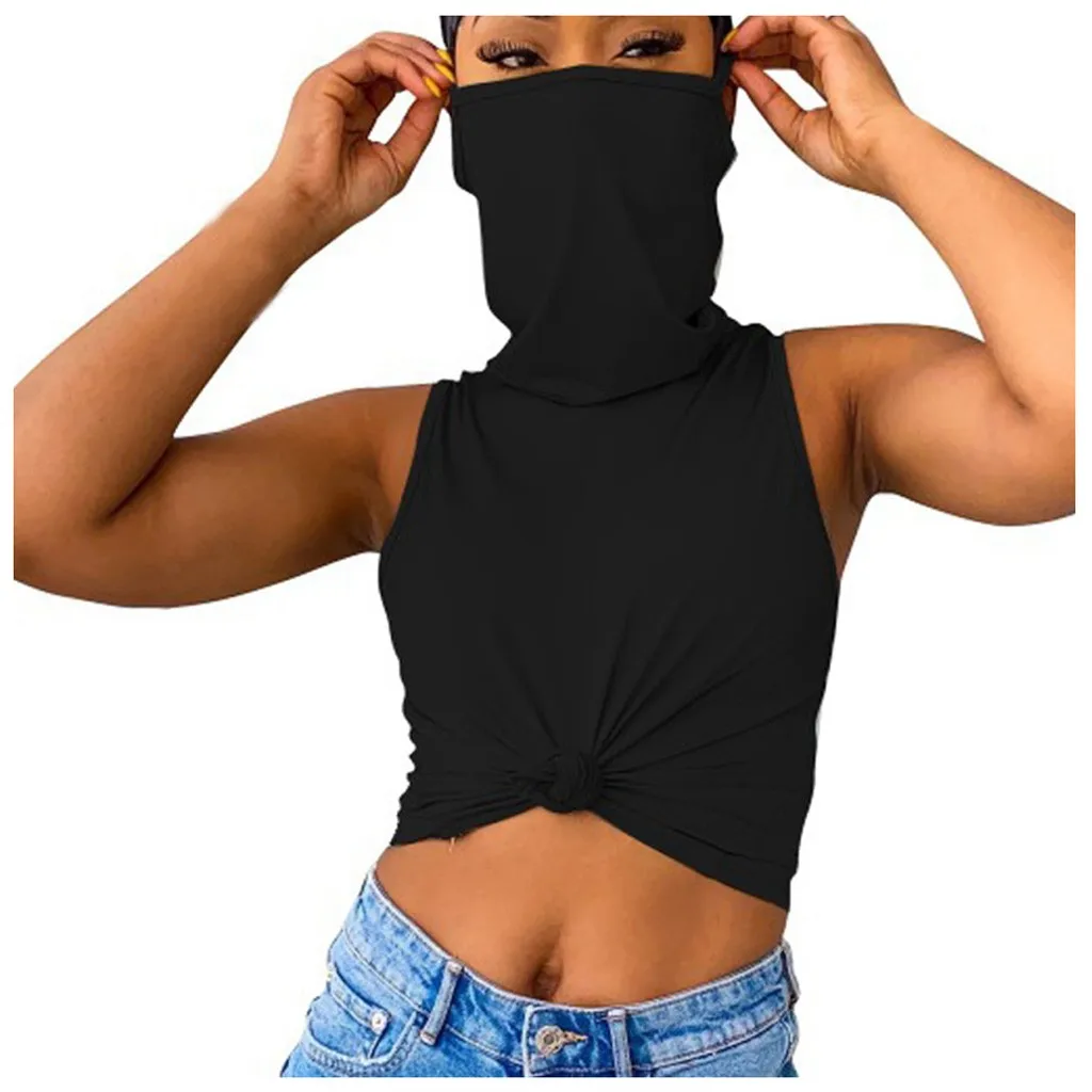 Women's Casual Solid Color Sleeveless Vest with Mask Shirt Plus Size Female Summer Cropped for 2021 Streetwear Korean Fashion
Women's Casual Solid Color Sleeveless Vest with Mask Shirt Plus Size Female Summer Cropped for 2021 Streetwear Korean Fashion