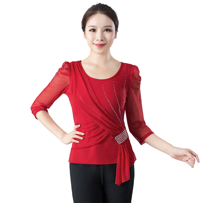 New Women Waltz Ballroom Dance Tops Women Adult Modern Standard Tango Latin Dancewear Party Performance Blouses Middle Sleeve
New Women Waltz Ballroom Dance Tops Women Adult Modern Standard Tango Latin Dancewear Party Performance Blouses Middle Sleeve