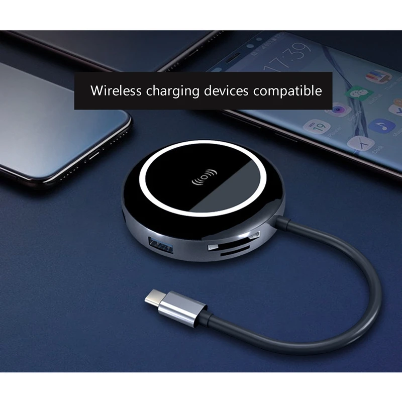 9 in 1 Type C Hub Wireless Charger USB C HUB Docking Station RJ45+HDMI-Compatible+PD+USB3.0 for
9 in 1 Type C Hub Wireless Charger USB C HUB Docking Station RJ45+HDMI-Compatible+PD+USB3.0 for