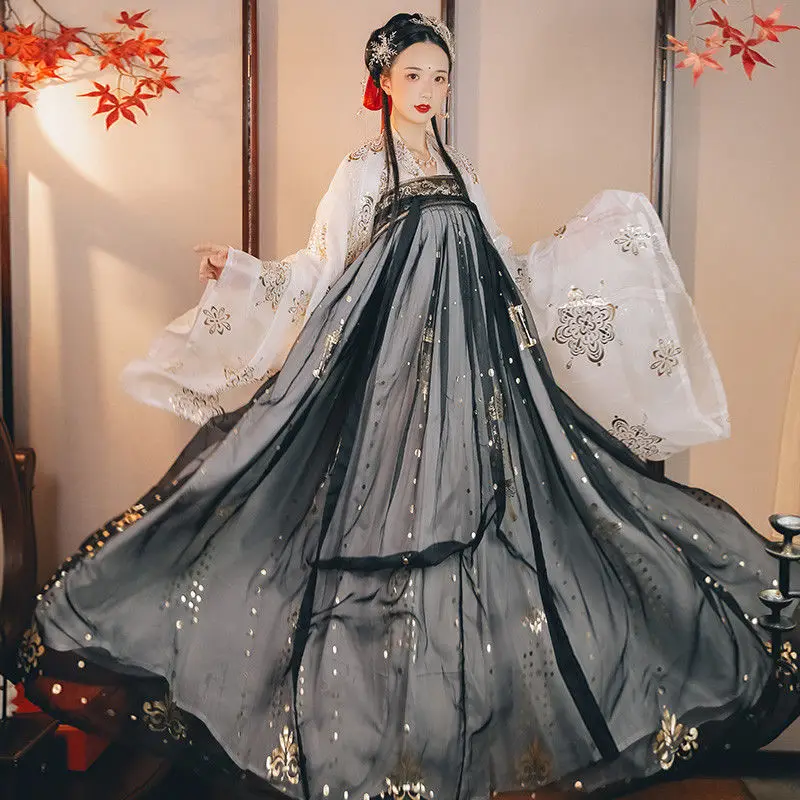 3 Pc Set Ancient Chinese Fairy Cosplay Hanfu Women Vintage Tang Suit Girl Princess Costume National Folk Black Long Dance Dress
3 Pc Set Ancient Chinese Fairy Cosplay Hanfu Women Vintage Tang Suit Girl Princess Costume National Folk Black Long Dance Dress