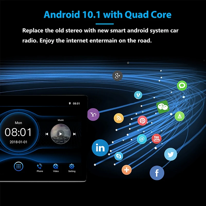 9Inch Android 10.1 Car Radio RDS 1024X600 GPS Navigation Bluetooth USB Player 2G DDR3 + 16G NAND Memory Flash
9Inch Android 10.1 Car Radio RDS 1024X600 GPS Navigation Bluetooth USB Player 2G DDR3 + 16G NAND Memory Flash
