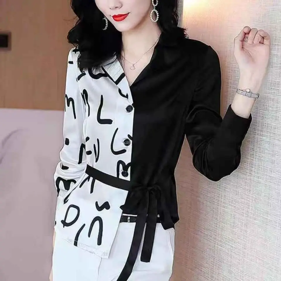 New Thin Waist Slim-Fit Women Shirt Spring Long sleeve Imitated Silk Fabric Top Fashion Asymmetric Plus Size 4XL Female Blouse
New Thin Waist Slim-Fit Women Shirt Spring Long sleeve Imitated Silk Fabric Top Fashion Asymmetric Plus Size 4XL Female Blouse