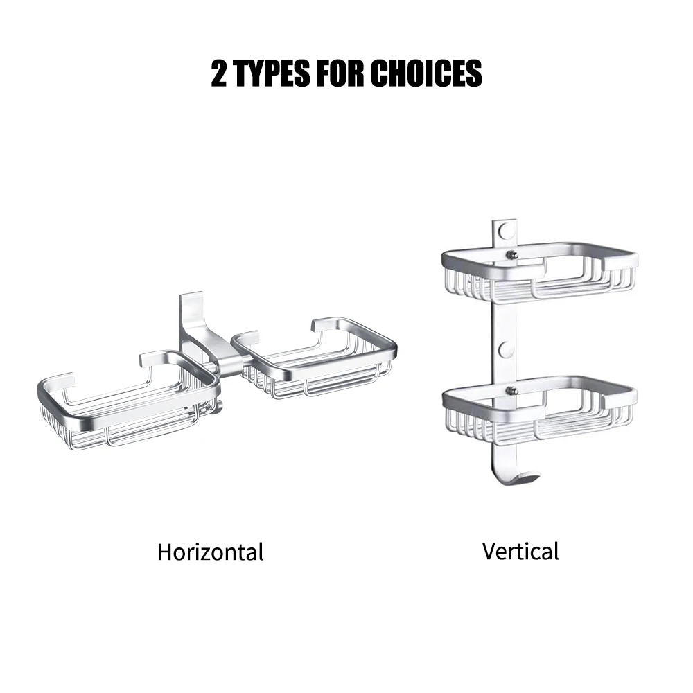 Мыльница 2 слоя настенный Ванная комната душа дозаторы пространство Алюминий мыло для хранения Организатор вешалка для одежды 
Мыльница 2 слоя настенный Ванная комната душа дозаторы пространство Алюминий мыло для хранения Организатор вешалка для одежды