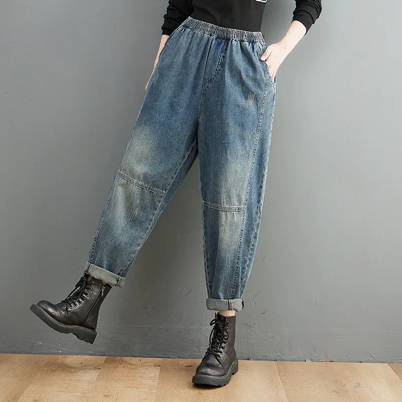 VANOVICH European and American Loose Distressed Blue High-waisted Jeans 2021 Autumn New Jeans for Women
VANOVICH European and American Loose Distressed Blue High-waisted Jeans 2021 Autumn New Jeans for Women