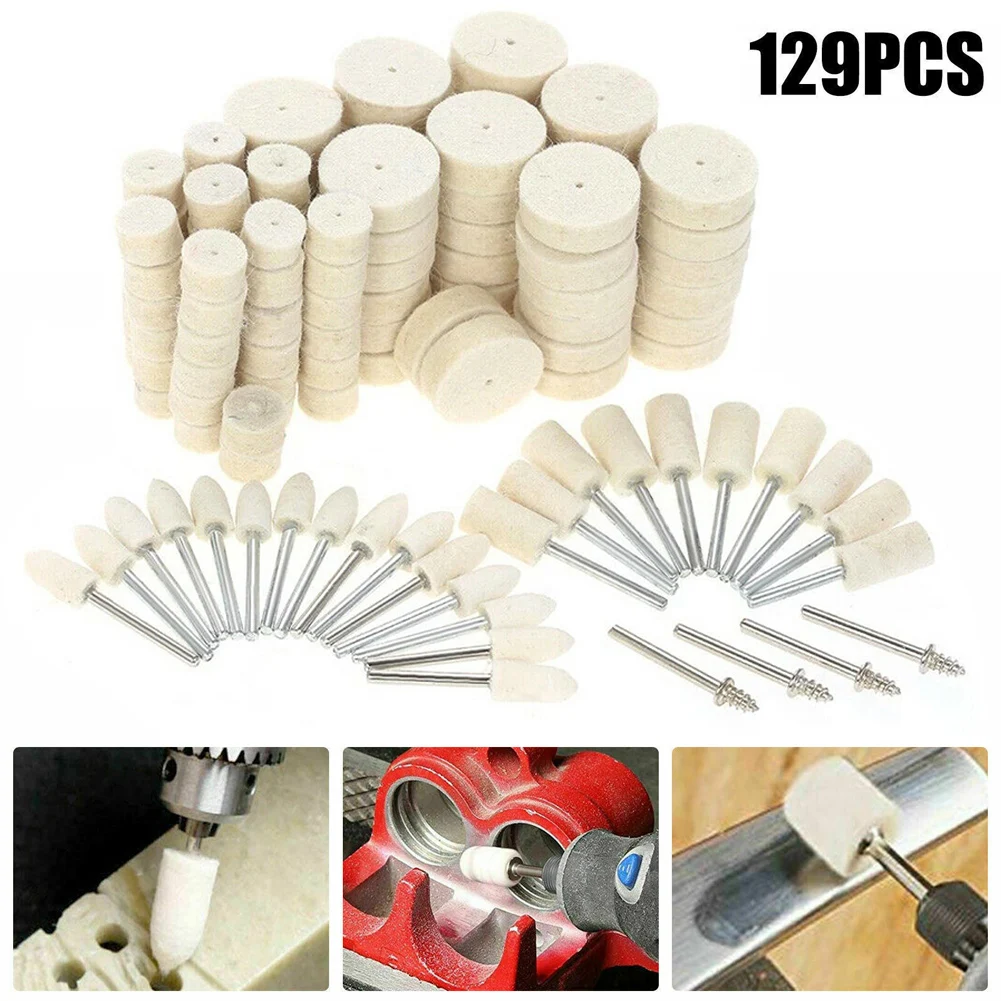 129pcs Grinding Buffing Round Felt Polishing Buffing Pads Rotary Tool Plastic Wheel Wool for Dremel Rotary Tools Accessories
129pcs Grinding Buffing Round Felt Polishing Buffing Pads Rotary Tool Plastic Wheel Wool for Dremel Rotary Tools Accessories