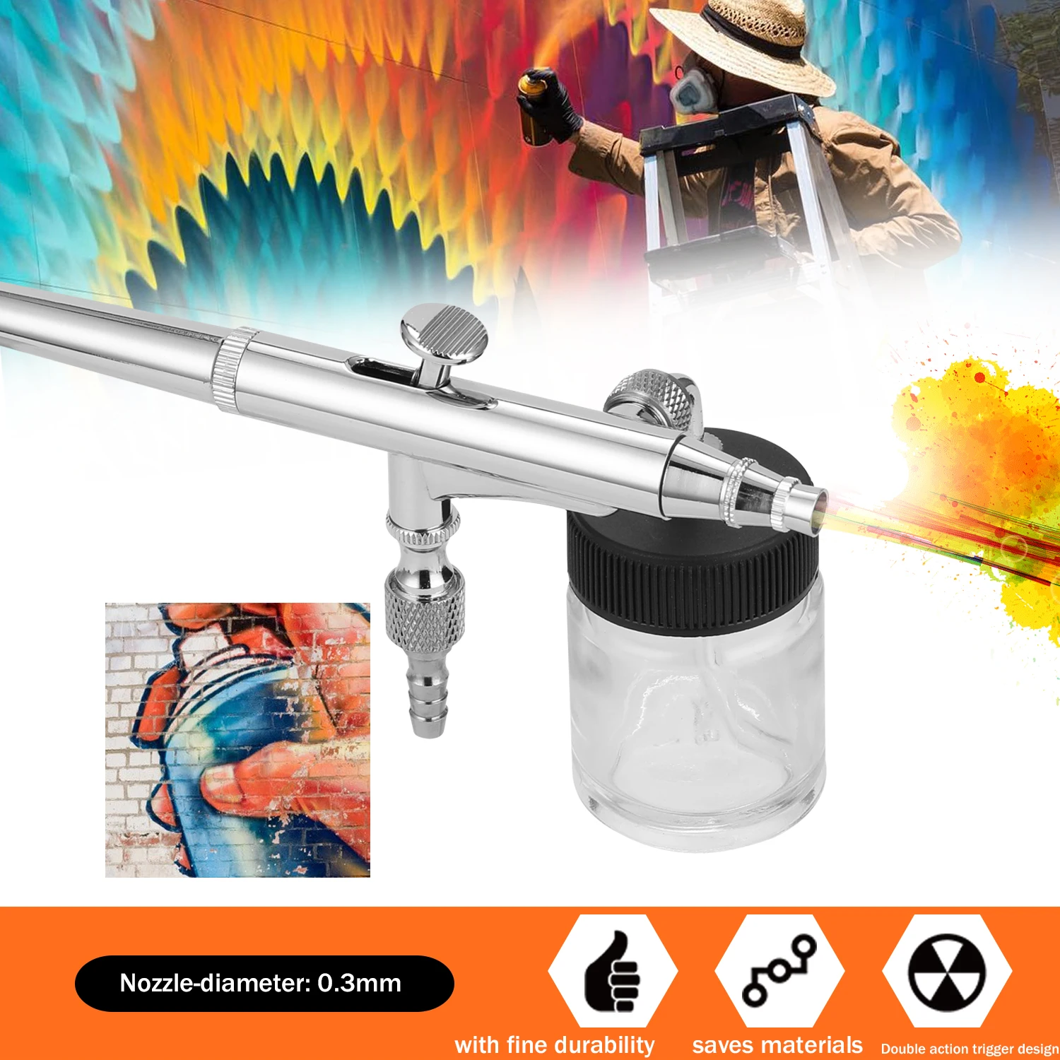 T134 Airbrush Set Dual-Action Spray Gun for Model Making Art Painting with G1/8 Adapter Wrentch Dropper 2 Fluid Cups
T134 Airbrush Set Dual-Action Spray Gun for Model Making Art Painting with G1/8 Adapter Wrentch Dropper 2 Fluid Cups