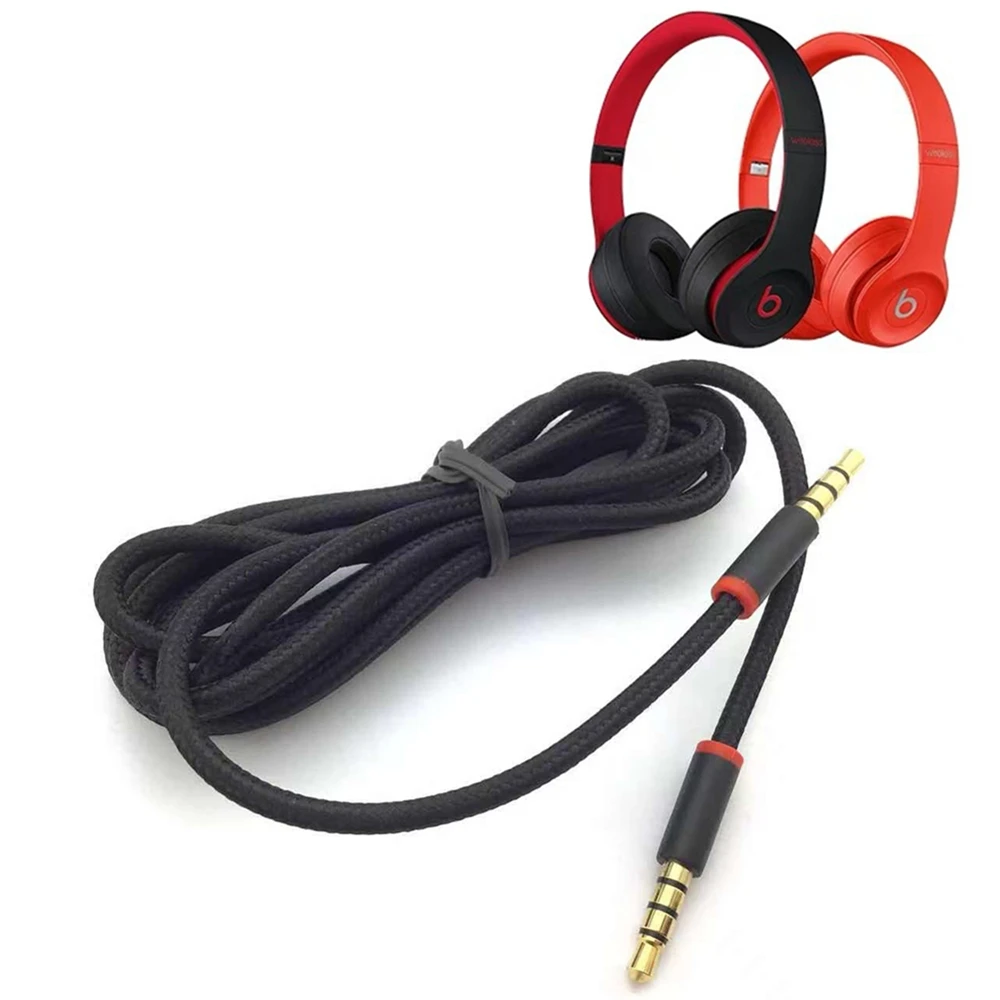 

3.5mm Cable For Beats SOLO 2.0 3.0 HD PRO Studio 2 3 MIXR Headphone Audio Cable Headphone Braided Cable 150CM