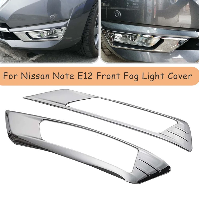 2Pcs Chromium Styling Car Front Fog Lamp Trim for Nissan Note E12 SUS304 Car Stickers Decoratie Accessories
2Pcs Chromium Styling Car Front Fog Lamp Trim for Nissan Note E12 SUS304 Car Stickers Decoratie Accessories