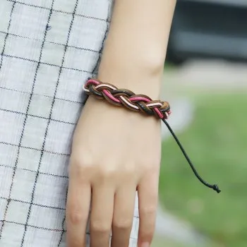 European and American new accessories retro woven leather bracelet simple multi-layer three strand Braided Leather b01529
European and American new accessories retro woven leather bracelet simple multi-layer three strand Braided Leather b01529