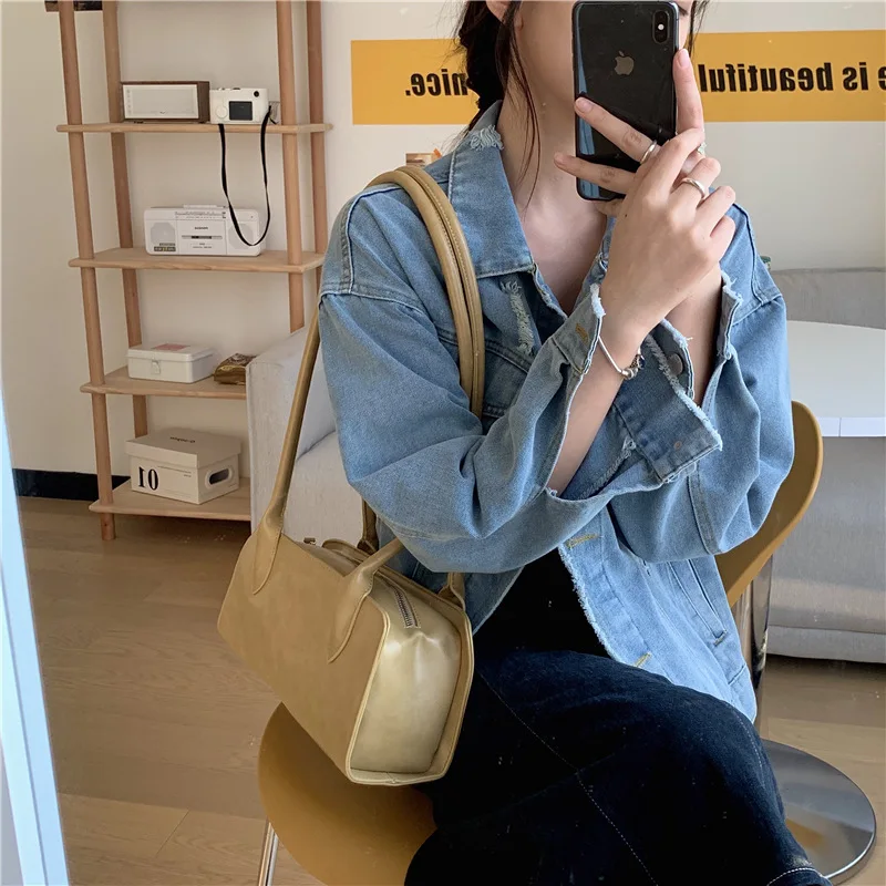 2021 New Trendy Korean Niche Design Texture Versatile Handbag Solid Color Retro Fashion INS One Shoulder Armpit Bag
2021 New Trendy Korean Niche Design Texture Versatile Handbag Solid Color Retro Fashion INS One Shoulder Armpit Bag