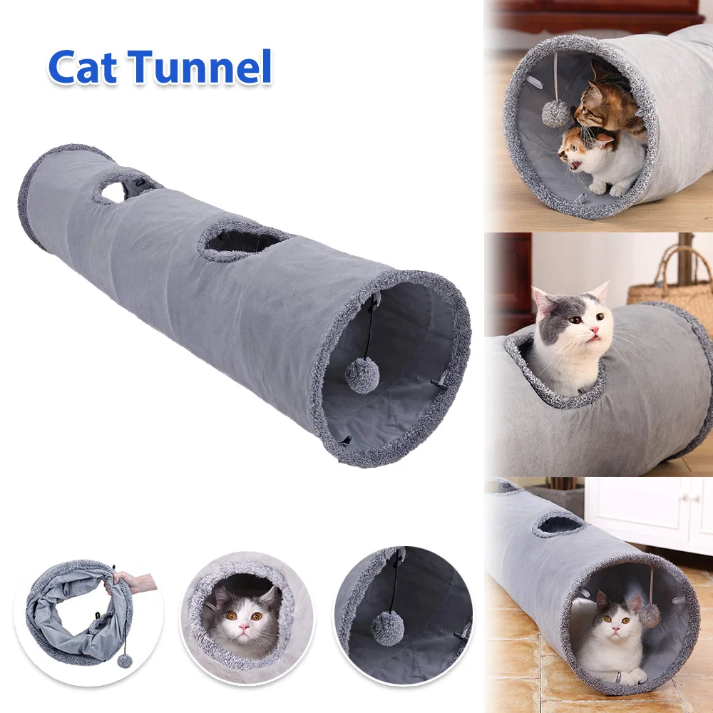 Cat Tunnel Suede Collapsible Straight Kitten Play Tube 2 Holes Funny Cat Training Toys Durable Cat Playing Toys Interactive Toy
Cat Tunnel Suede Collapsible Straight Kitten Play Tube 2 Holes Funny Cat Training Toys Durable Cat Playing Toys Interactive Toy