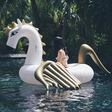 250cm Giant Pegasus Unicorn Ride-On Swimming Ring Inflatable Pool Float For Women Air Mattress Beach Water Toys Piscina boia