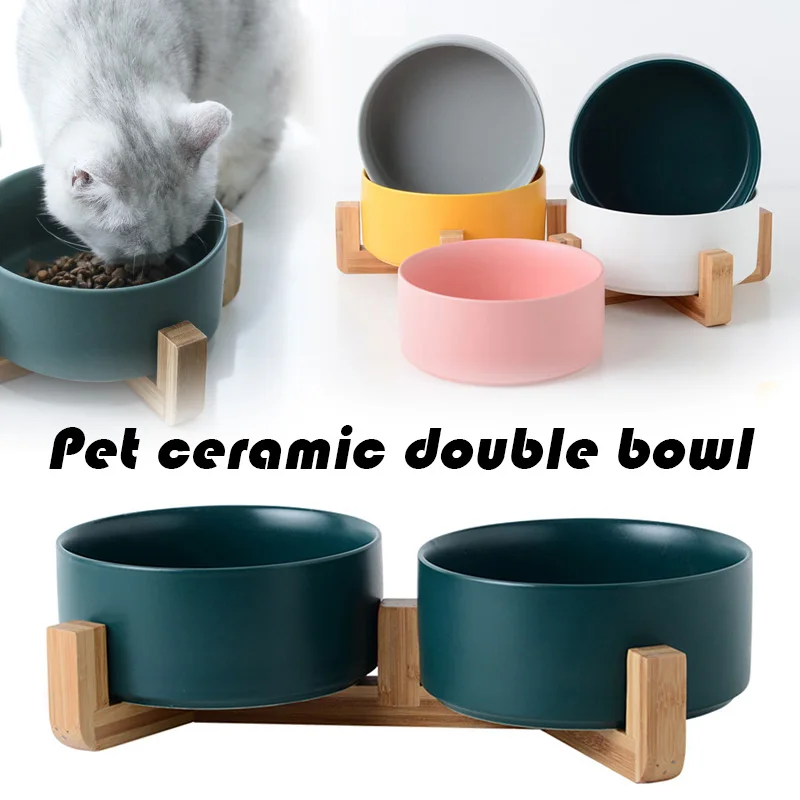 Ceramic Pet Double Bowl with Non-Slip Stable Bamboo Wood Stand Universal Pet Supplies for Cat Dog
Ceramic Pet Double Bowl with Non-Slip Stable Bamboo Wood Stand Universal Pet Supplies for Cat Dog