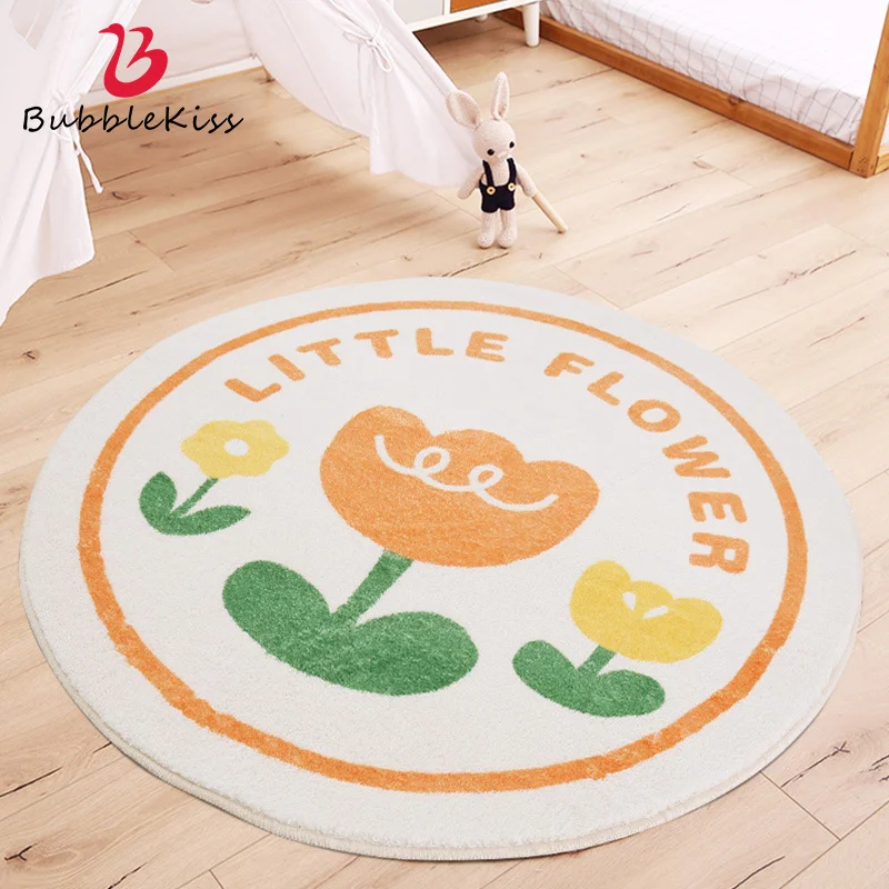 

Bubble Kiss Carpet For Living Room Flower Pattern Lamb Wool Thick Skin-Friendly Home Decor Rug Bedroom Coffee Table Comfort Mat