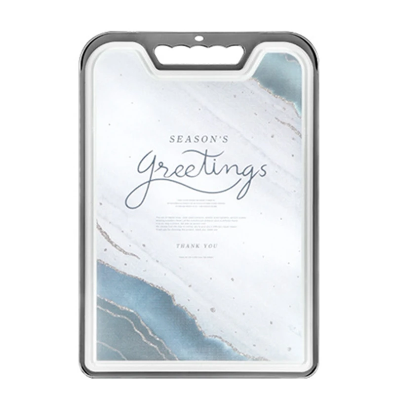 Разделочная доска из нержавеющей стали 304, кухонная двухсторонняя зернистая разделочная доска двойного назначения 
Разделочная доска из нержавеющей стали 304, кухонная двухсторонняя зернистая разделочная доска двойного назначения