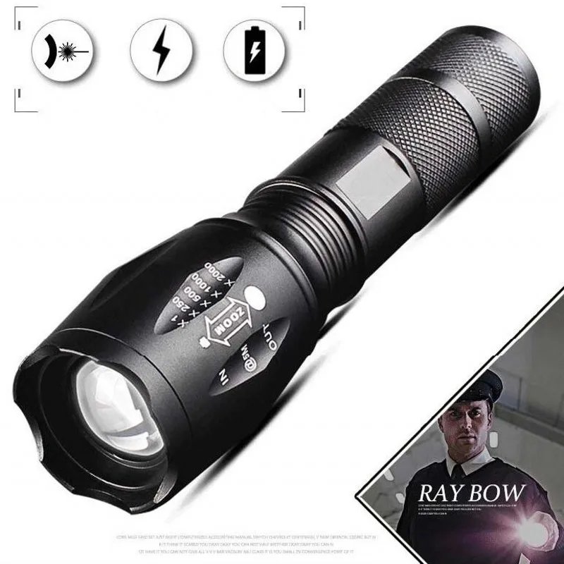 LED Flashlight Powerful XML T6 Aluminum Waterproof Zoomable Torch Tactical light use 18650 Rechargeable Battery Lamp For Hunting
LED Flashlight Powerful XML T6 Aluminum Waterproof Zoomable Torch Tactical light use 18650 Rechargeable Battery Lamp For Hunting