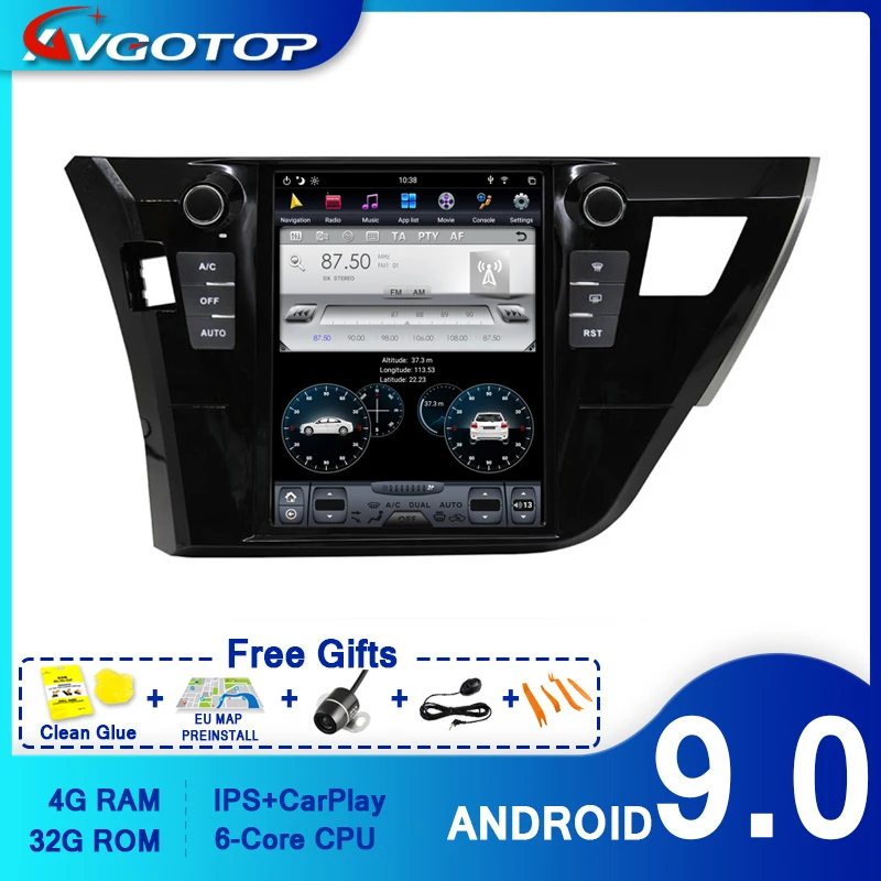 AVGOTOP Android 9,0 Tesla автомобильное радио для TOYOTA COROLLA 2014-2016 6 ядер + 4G + 32G IPS экран
AVGOTOP Android 9,0 Tesla автомобильное радио для TOYOTA COROLLA 2014-2016 6 ядер + 4G + 32G IPS экран
