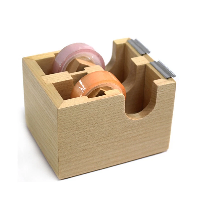 Creative Wooden Double Tape Dispenser Adhesive Masking Tape Organizer Cutter Stand Holder Desktop Office School Supplies
Creative Wooden Double Tape Dispenser Adhesive Masking Tape Organizer Cutter Stand Holder Desktop Office School Supplies