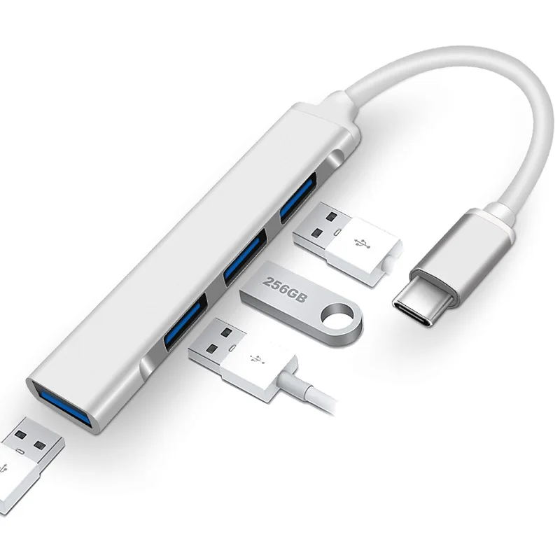 Фото USB C концентратор 3 0 2 тип 1 мульти 4 порта сплиттер для Lenovo Xiaomi Macbook Pro Air Pc компьютера