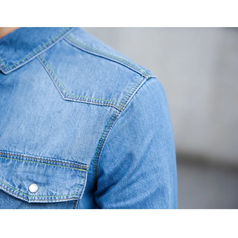 Autumn Long Sleeve Denim Shirt Men Washed Slim Fit Casual Tops High Street Single Breasted Blue Work Jean Shirt Male Oversize
Autumn Long Sleeve Denim Shirt Men Washed Slim Fit Casual Tops High Street Single Breasted Blue Work Jean Shirt Male Oversize