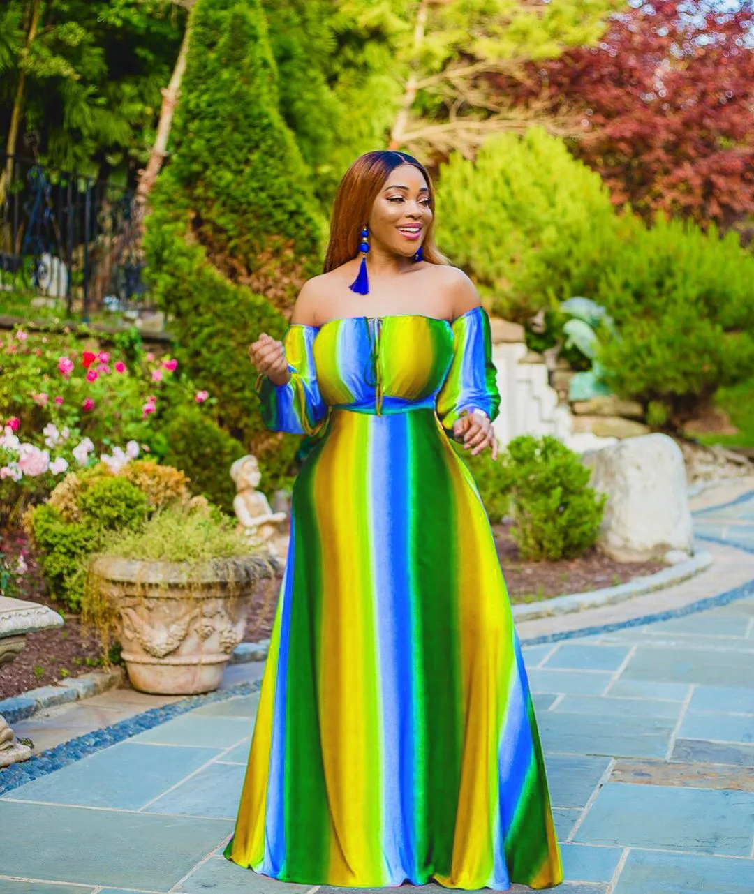 Платье-чокер A1202 в богемном стиле в полоску
Платье-чокер A1202 в богемном стиле в полоску