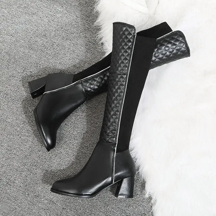 Women Boots Comfort Square Heel Knee High Boots Fashion Boots Women Pointed Toe Mixed Colors Autumn Winter Plush Shoes Woman
Women Boots Comfort Square Heel Knee High Boots Fashion Boots Women Pointed Toe Mixed Colors Autumn Winter Plush Shoes Woman