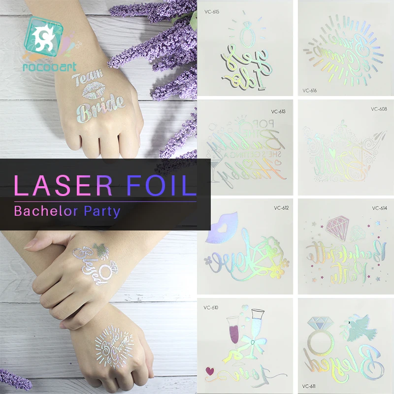 Голографическая временная татуировка для невесты, золотистая/серебристая, 1 шт. 
Голографическая временная татуировка для невесты, золотистая/серебристая, 1 шт.