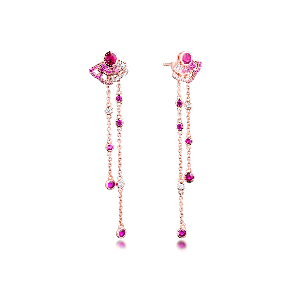 Pink Fan Dangle Earrings Fashion Rose Golden Jewelry Long Chain Drop Earrings for Women Clear CZ Silver Jewelry
Pink Fan Dangle Earrings Fashion Rose Golden Jewelry Long Chain Drop Earrings for Women Clear CZ Silver Jewelry