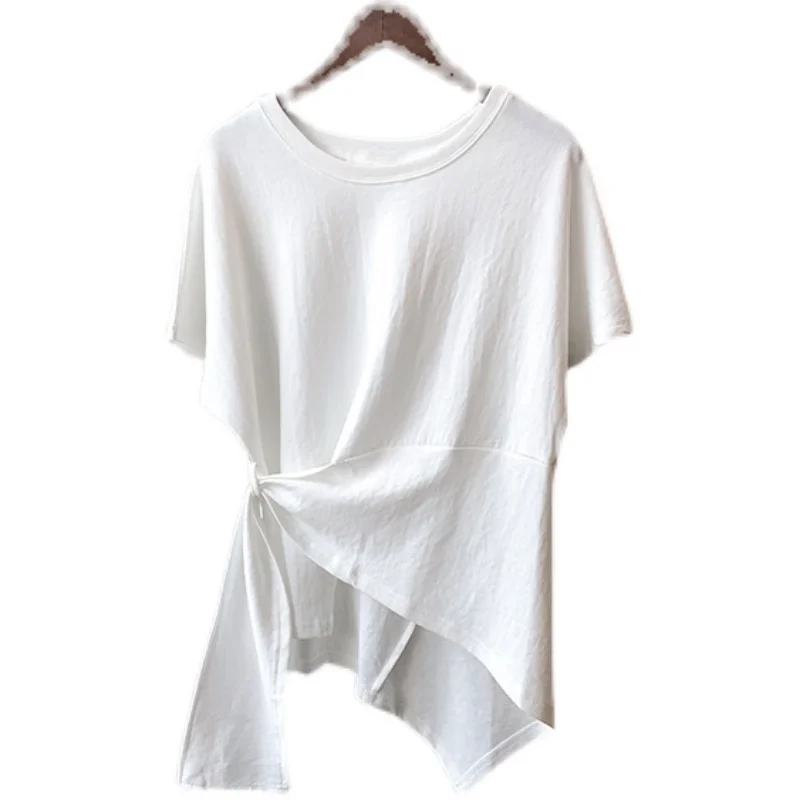Cotton Solid Color White Plus Size Summer Vintage Clothes For Women Short Sleeve 2021 T-Shirt Tops Blouses Vetement Femme
Cotton Solid Color White Plus Size Summer Vintage Clothes For Women Short Sleeve 2021 T-Shirt Tops Blouses Vetement Femme